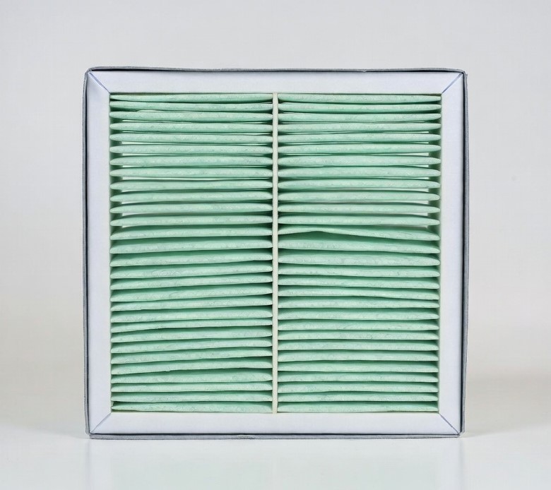 Pre Filter Air Filter with green pleated media and white frame - High efficiency pre filtration for HVAC systems